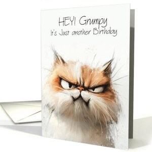 Hé grincheux, c'est juste un autre anniversaire, carte pro 5 x 7 cartes, carte pro 5 x 7 et enveloppe