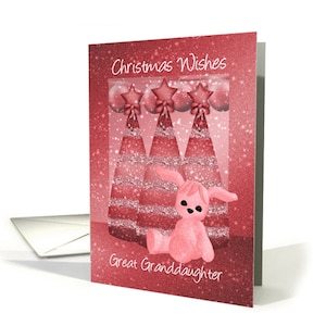 Grande carte petite-fille Sparkle Noel carte de voeux vieux rose *** il n’y a aucun paillettes sur cette carte ***