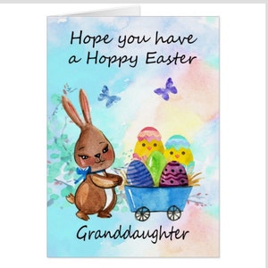 Ostern-Karte mit Aquarell und Skizze Osterhasen, kundengerechte Karte anpassen jeder Familie Beziehung oder Namen, die Sie benötigen