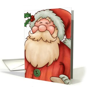 Santa staand, Santa kerstkaart, leuke Kerstman
