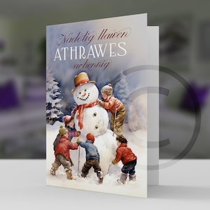 Nadolig Llawen athrawes arbennig tarjeta de Navidad - Feliz Navidad especial [femenino] profesora galesa 5x7 pro tarjeta stock y sobre