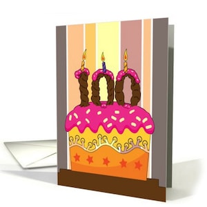 100e verjaardagskaart | 100ste Verjaardag met cake | 100ste Verjaardagskaart met Cake