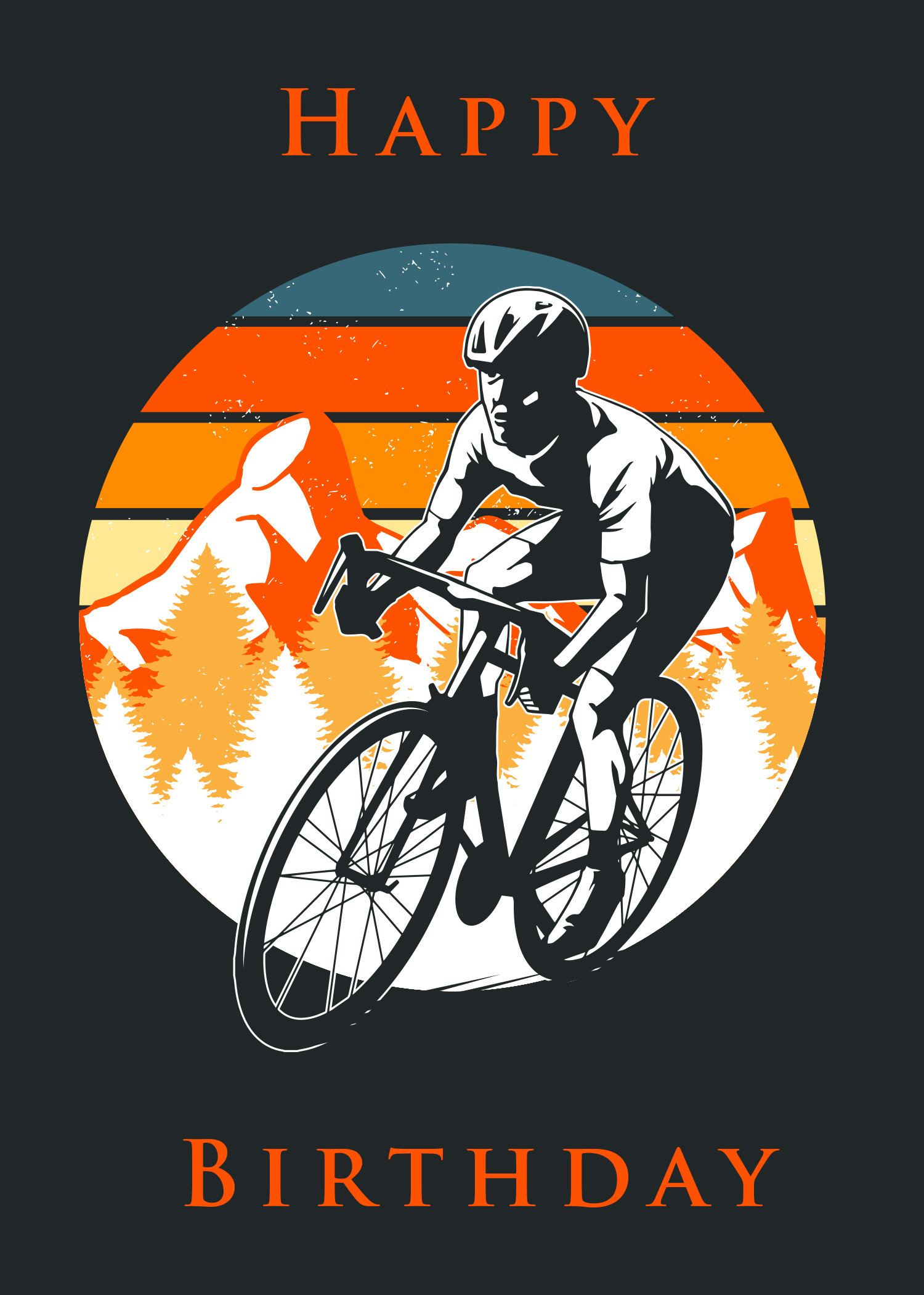 Happy Birthday Cycling Lady Cheerful Cycling Lady Runs Through Her