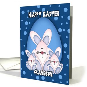Lapins de Pâques, Pâques carte de voeux avec enveloppe, carte de voeux qualité A5 Matt