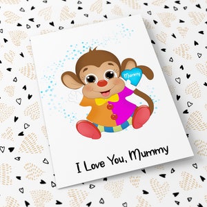 Fête des mères, Mammy’s, Little Monkey With Blue Heart et Carte de costume de clown