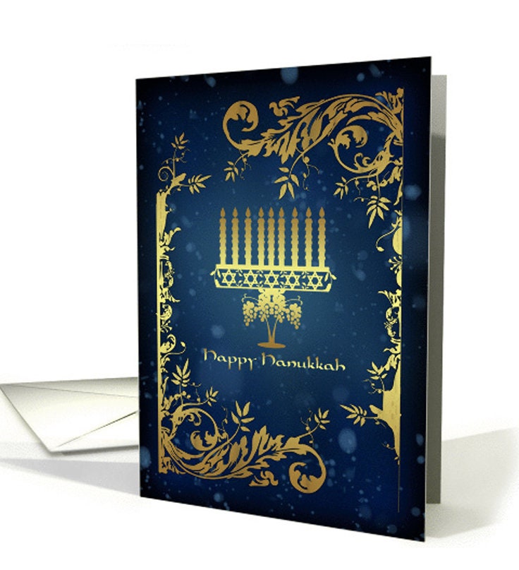 Hanukkah|  Greeting Card With menorah | Menorah Hanukkah card - &quot…