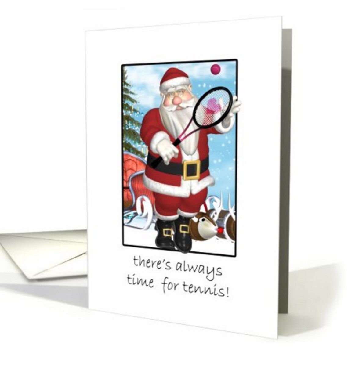 Kerstkaart voetbal voetbal Santa voetbal Santa wenskaart | Etsy