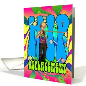 Get Well, Bad Hip Get Well, Hip Replacement Hippie retro 60's card, psicodélico