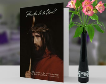 Depiction In Oil Of Jesus Christ - Easter Celebration card