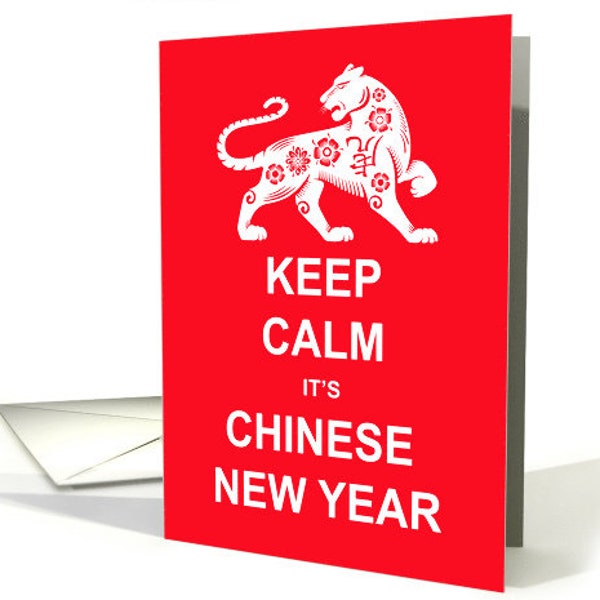 Year Of The Tiger 2022 Chines New Year Keep Calm 7x5 pro card stock