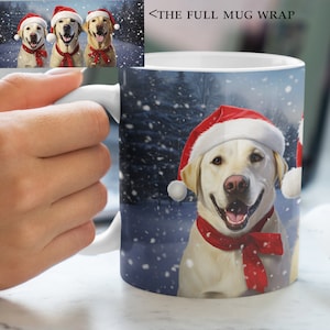 Chocolate Yellow Labradors Mug, Oil painted Chocolate Labrador print, Labrador Gift Mug