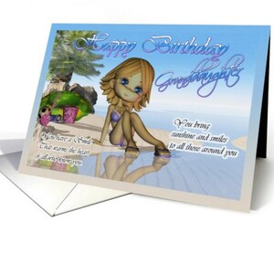 Geburtstag Karte Teenager Cutie Pie Sammlung Strandleben, Entspannung in der Sommersonne