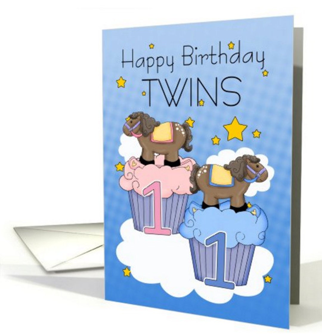 1. Geburtstag Zwillinge Erste Geburtstagskarte Zwei kleine Etsy.de