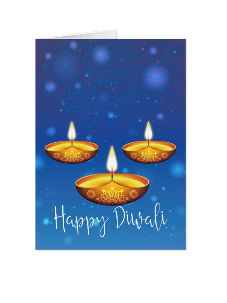 cheapest outlet buy Diwali Diwali Festival of Lights Greeting Card Blue Design outlet online