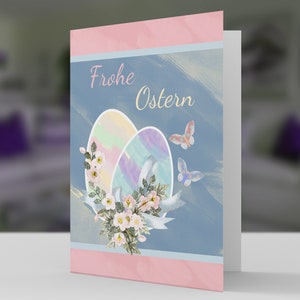 Feliz Pascua - Inglés - Huevos de Pascua de Acuarela