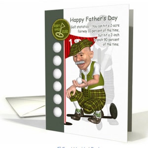 Vatertag, Vatertag Golf, Grußkarte, mit Spaß Cartoon Golfer, Vater, Ehemann, Opa, Onkel, Opa, Bruder