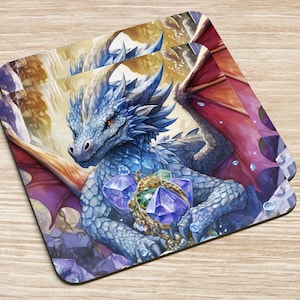 Treasure Dragon Untersetzer, 4er Set oder Einzeln, | Dichter | Home Geschenk | Haushaltswaren | Herbst | Untersetzer | Geschenk | einzeln erhältlich