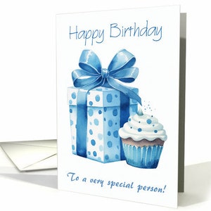 Carte Joyeux anniversaire à une personne très spéciale dans des tons de roses et de violets 5 x 7 avec enveloppe