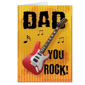 Vaderdag kaart, papa je Rock, Guitar Rock Dad Card, papa Rocks