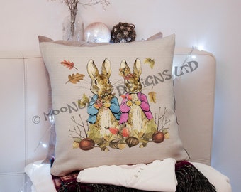 Personalised Peter and Flopsy  Twins Beatrix Potter Cushion Cover