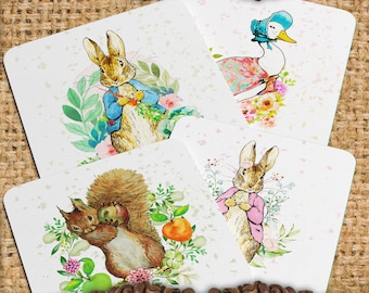 Beatrix Potter, Peter, Jemima, Squirrel, Flopsy, Art Coaster | Drinks Coaster - Art Coasters| Coasters | New Home | Gift