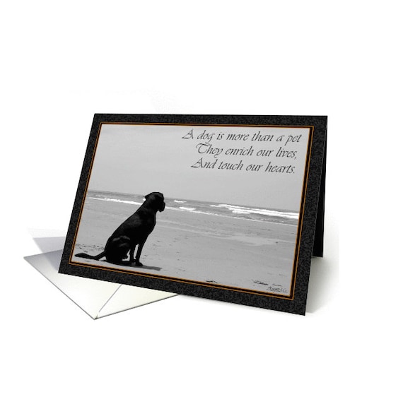 Reflective Death of a Dog Sympathy Card Etsy