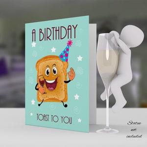 Toast verjaardagskaart met leuke toast en wijn die je viert