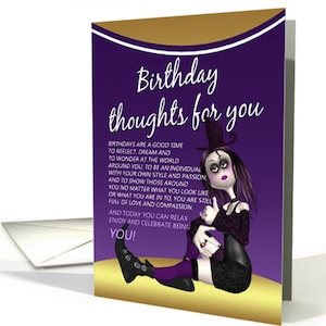 Gotico carta - pensieri di compleanno per te - rag doll goth cartolina di compleanno - disponibile anche per la nipotina