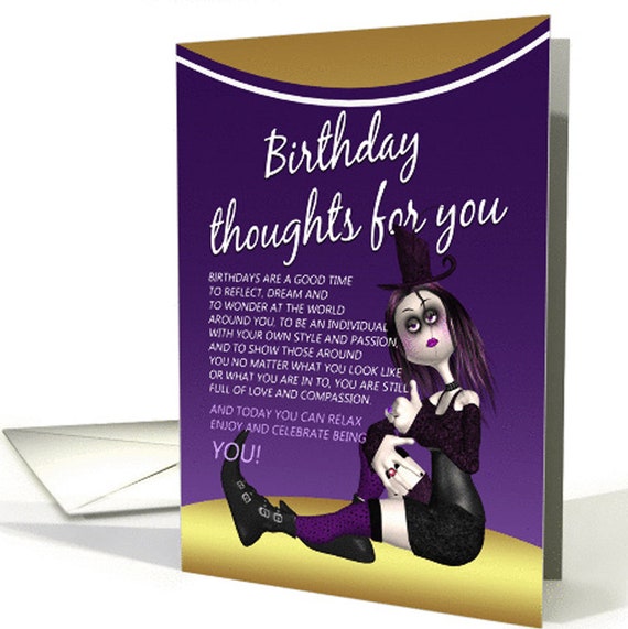 Gothic birthday card birthday thoughts for you rag doll | Etsy