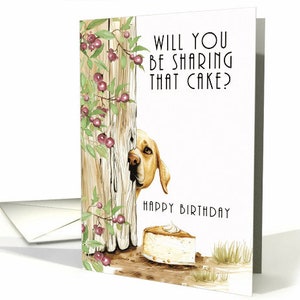 Bolo de aniversário de cachorro Cão fofo vários cães disponíveis Cartão de felicitações com envelope 5x7 pro estoque de cartão