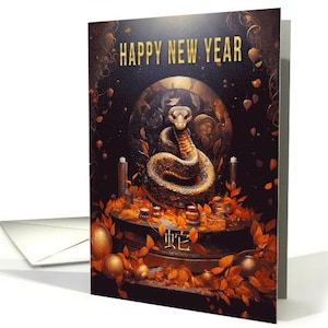 Chinesisches Neujahr der Schlange, Karte 5x7 pro Karton, kein Gold, kein Glitter, keine Folie