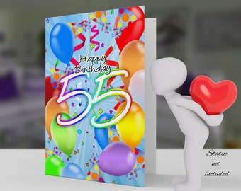 Birthday, Balloon Birthday Card - Happy Birthday Balloons - From 21st to 100th Birthday