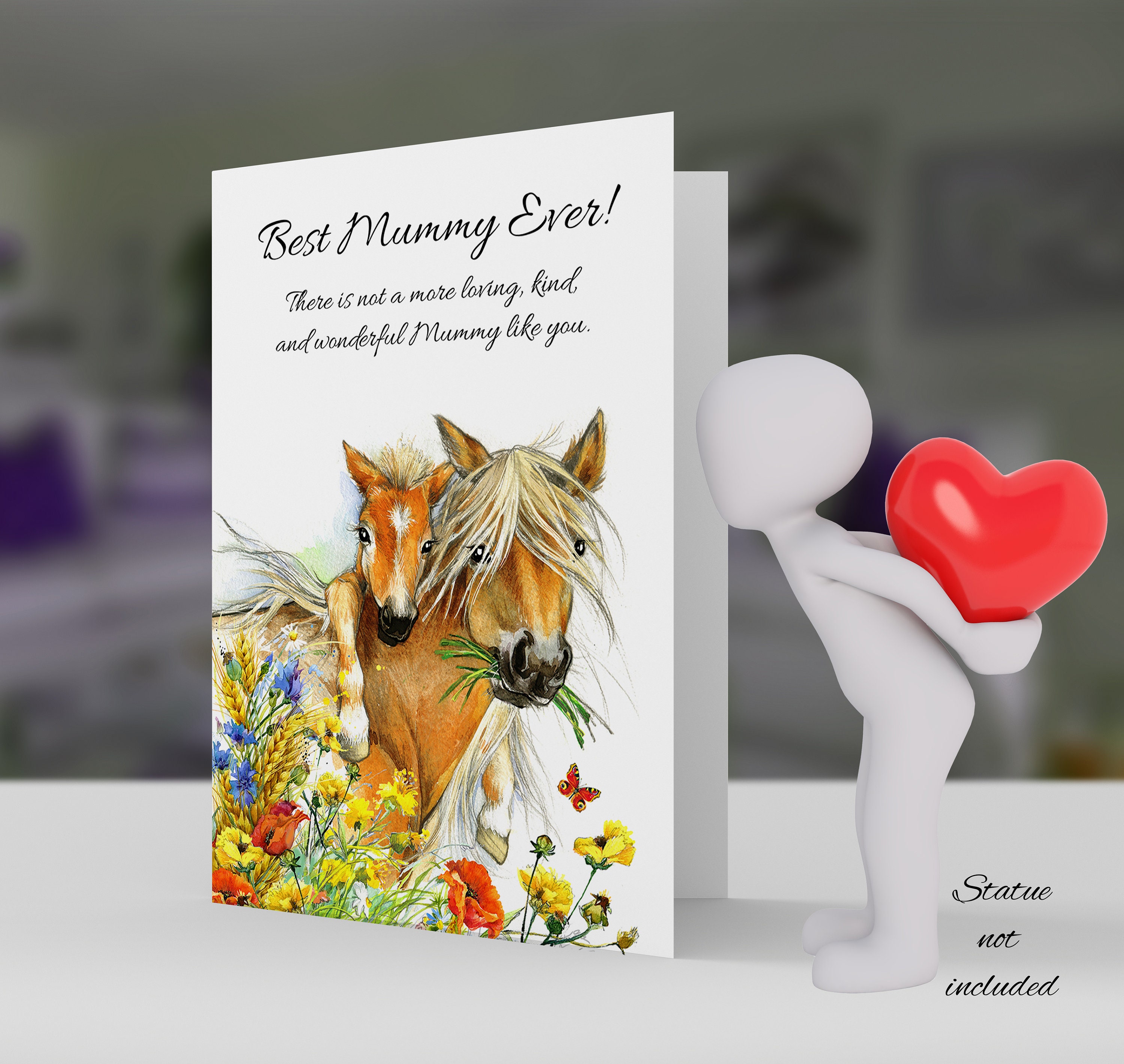 も*り様 monmimi Mom Horse and  Half Car Best Mummy Mother's Day Greeting Card With Horse and Foal - Etsy