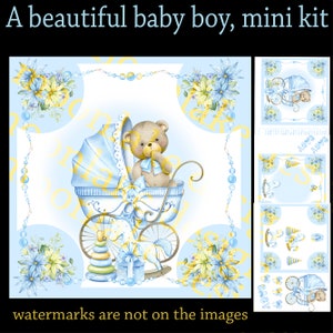 Nursery Baby Boy Carte de vœux Kit téléchargeable, je le conçois, vous le téléchargez et créez vos propres cartes de vœux