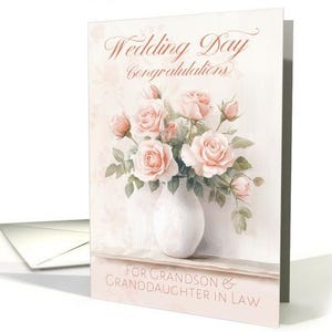 Wedding Day Congratulations Grandson and Granddaughter in Law card - 5x7