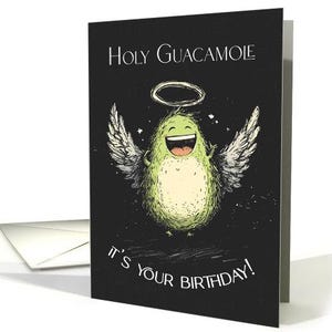 Heilige Guacamole, es ist dein Geburtstag, eine lustige Engels Avocado Karte, 12x18 pro Karte und Umschlag