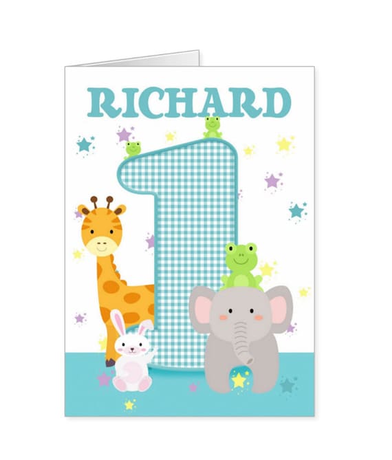 1st Birthday Card Personalised Card for Babies First Etsy