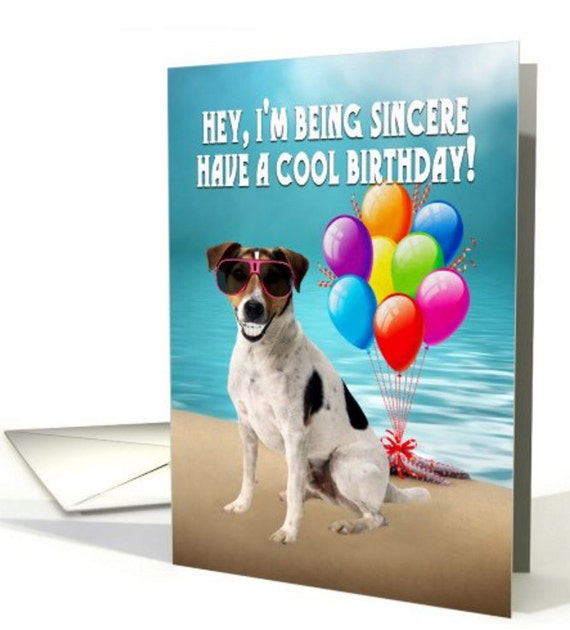 Birthday Card With Dog Smiling / Jack Russell Dog / Humourous Dogy Birthday  Card Happy Jack Russell Dog With Balloons Card - Etsy