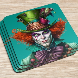 Alice in Wonderland Laminated Gift Coaster Single or Set of Coasters