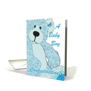Baby Boy Congratulations Teddy Bear in blue
