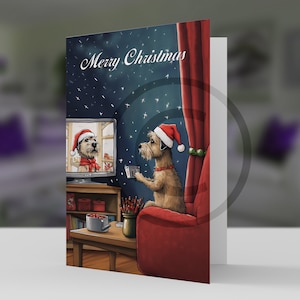Carte de voeux de Noël Border Terrier, chien de Noël - papier cartonné pro 5 x 7 et enveloppe