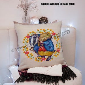 Personalised Brock Badger Beatrix Potter Cushion Cover