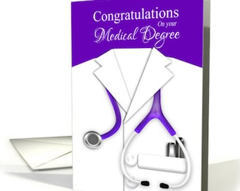 Graduation Card, Graduation Medical Degree, Graduation Congratulations Card, Medical Degree Card