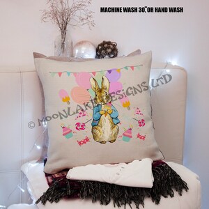 Personalised Party Time Peter Beatrix Potter Cushion Cover