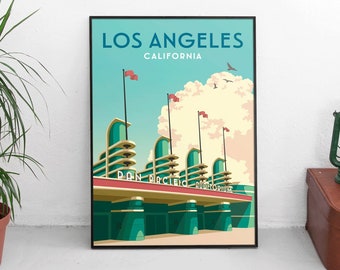 Auditorio Pan-Pacific, Los Angeles, Cartel de viajes de California / Unframed