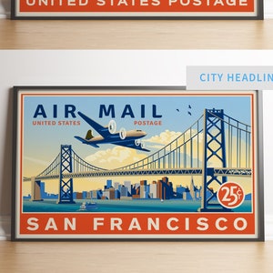 Cartel del sello de San Francisco, California USPS / 2 Variaciones / Unframed