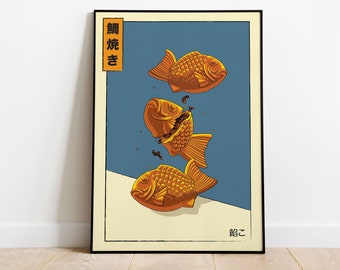Taiyaki Japanese Food Art Print / Sin marco