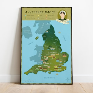 Jane Austen Literarische Karte | Bücher | Ungerahmt