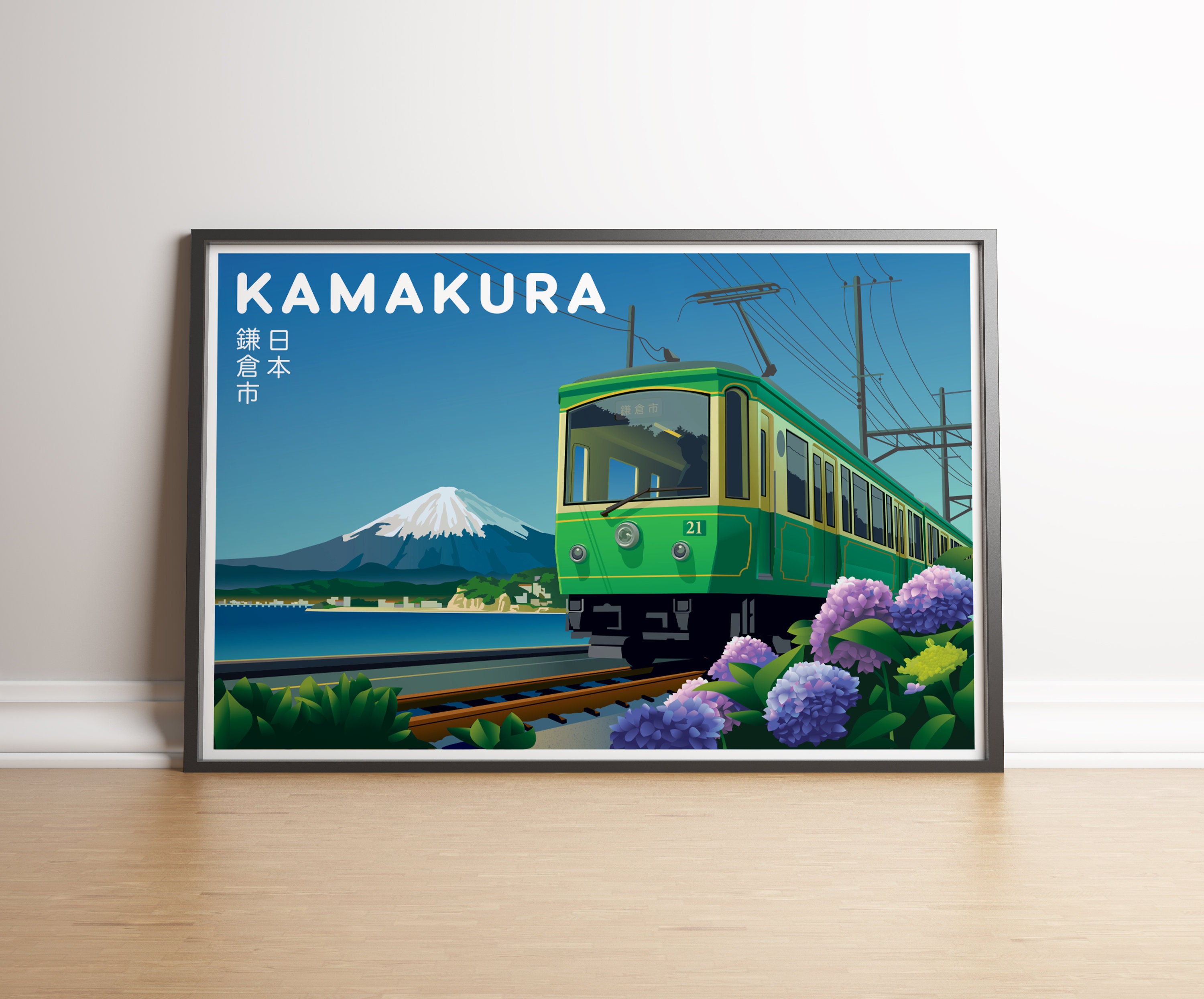 鎌倉、日本 | 旅行ポスター | フレームなし - Etsy 日本