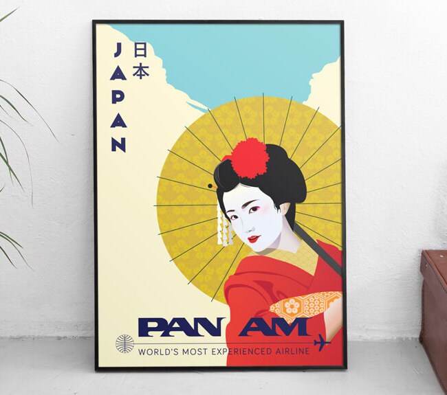 パンアメリカン航空日本芸者 | | フレームなし - Etsy 日本